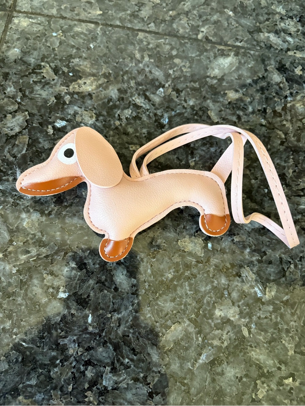 Pink Dachshund Card & Key Holder Charm